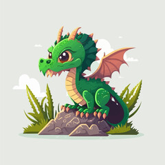 dragon character logo mascot vector illustration