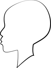 Head outline silhouette of an African American woman