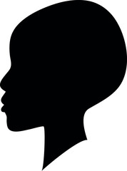 Head silhouette of an African American woman