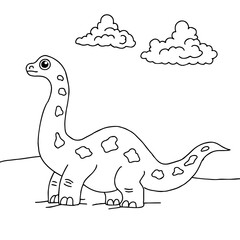 design dinosaur character coloring page for kid