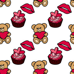 vector seamless pattern on Valentine s Day, February 14