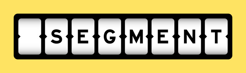 Black color in word segment on slot banner with yellow color background