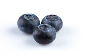 Blueberries on white background