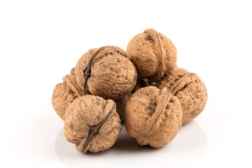 Walnut nut on white
