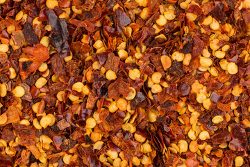 Pile of a crushed red pepper