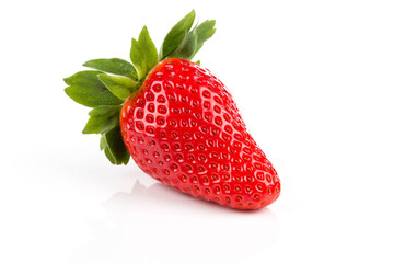 Red ripe strawberry fruits