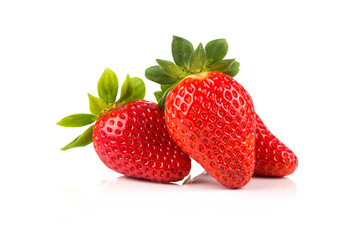 Red ripe strawberry fruits