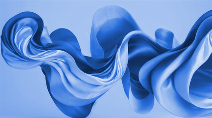 abstract blue cloth blowing in the wind, generative ai