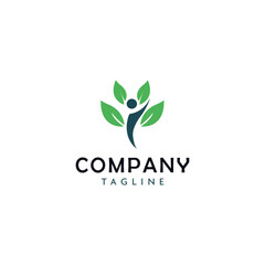 green plant company logo design template