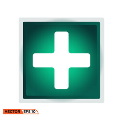 Obraz premium Icon vector graphic of plus light green