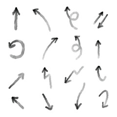 Vector hand drawn arrow elements isolated on white. Vector set of hand-drawn arrows, elements for presentation. hand drawn arrows