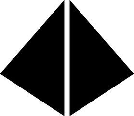 Basic Pyramid Shape Icon in 3D Style Perspective View. Vector Image.