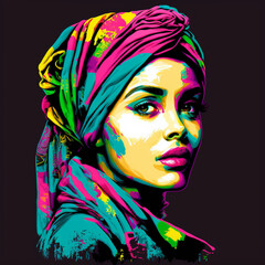 portrait of a young woman in a headscarf