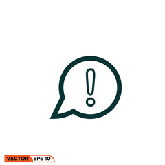 Icon vector graphic of exclamation mark warning