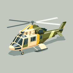 Fototapeta premium helicopter illustration in simple colored vector drawing isolated background