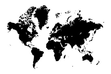 Naklejka premium World map template. World map continent silhouette. Planet continents. ESP 10