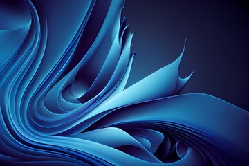 Abstract blue background with waves, AI-generated