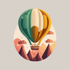 colorful hot air balloon vector illustration