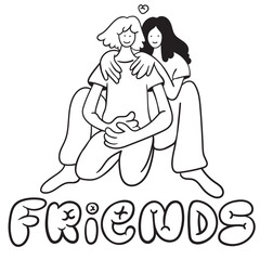 poster congratulations on valentine's day. Illustration with text. Vector objects for design and printing. Postcard for Valentine's day. linear design. 