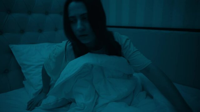 Woman woke up from a nightmare