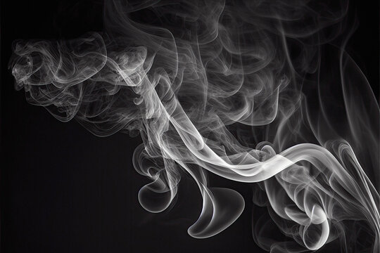 Fumo bianco e grigio su sfondo scuro