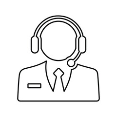 Customer Support line icon. Outline design.