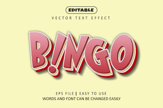 3d bingo text effect