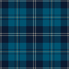Blue tartan plaid. Scottish pattern fabric swatch close-up. 