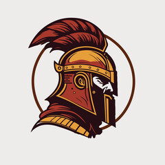 spartan soldier head logo icon vector symbol illustration