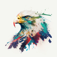 Obraz premium Eagle vector illustration for logo, tattoo or design. Generative AI.