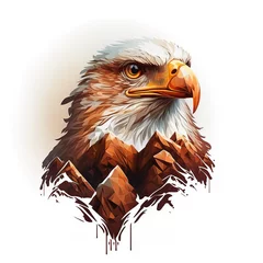Muurstickers Eagle vector illustration for logo, tattoo or design. Generative AI. © Worldillustrator