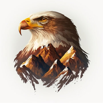 Eagle vector illustration for logo, tattoo or design. Generative AI.