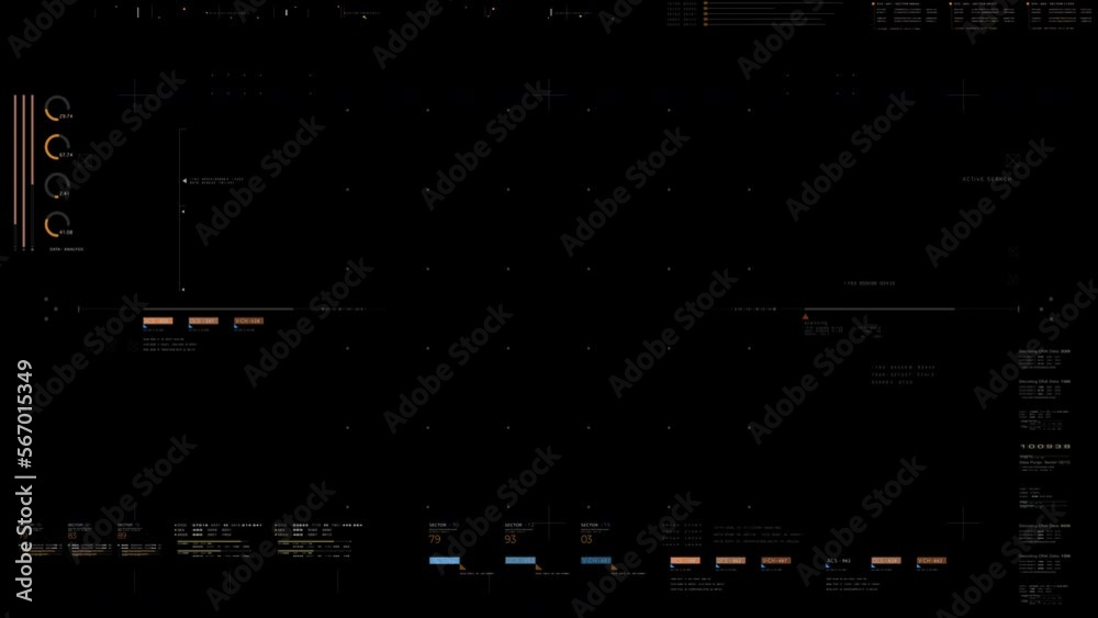 Poster Futuristic Data Matrix hear up display, user interface Screen Template with alpha channel for graphic overlay