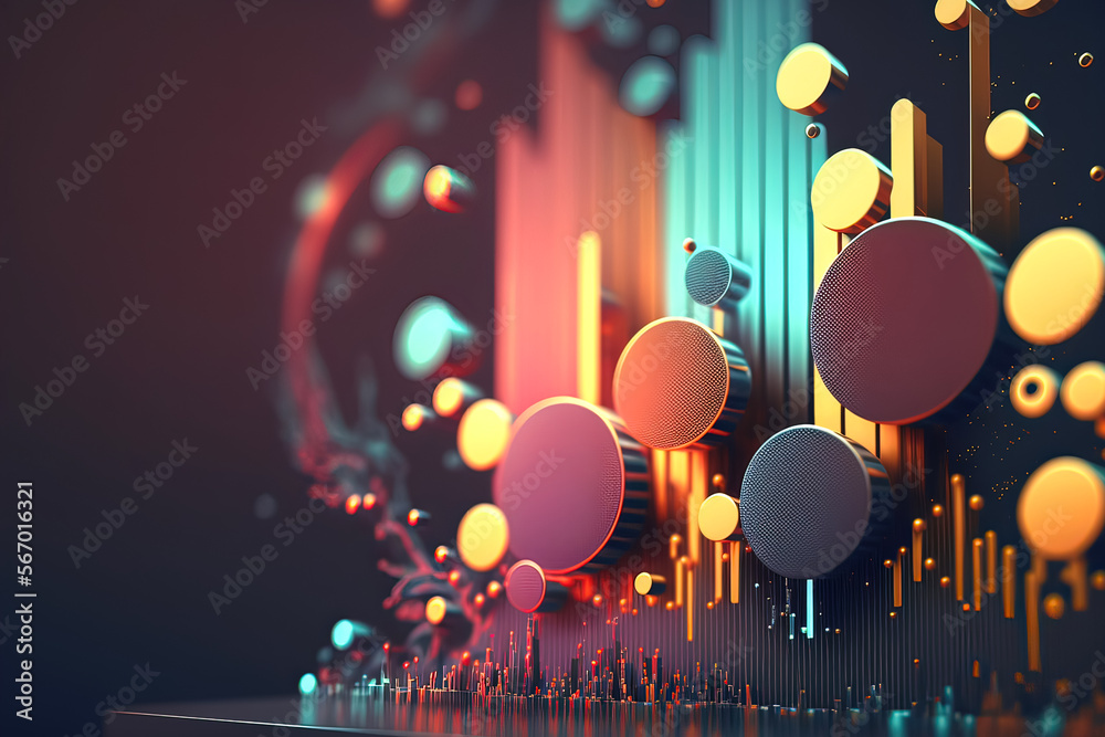 Wall mural abstract picture of the crypto world foundation. colorful background with digital glitch and distort