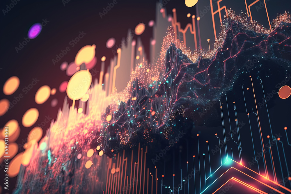 Canvas Prints abstract picture of the crypto world foundation. colorful background with digital glitch and distort