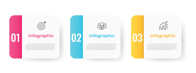 infographic template with 3 options or step