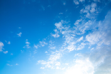 Naklejka na ściany i meble cloud and sky background,blue sky background with small clouds,Sky, Cloud - Sky,Blue,Cloudscape,Heaven,Overcast,Backgrounds,