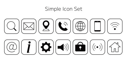 シンプルなアイコンセット　ビジネス　インターネット