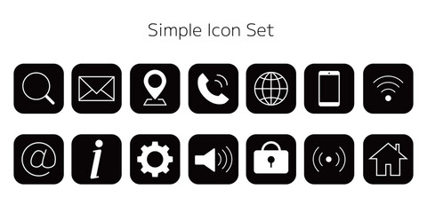 シンプルなアイコンセット　ビジネス　インターネット © meg_saiki