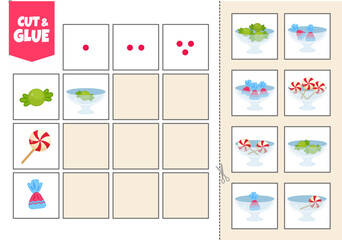 Activity for pre sсhool years kids and toddlers. Cut out the cards and glue them to the correct place in the table.
