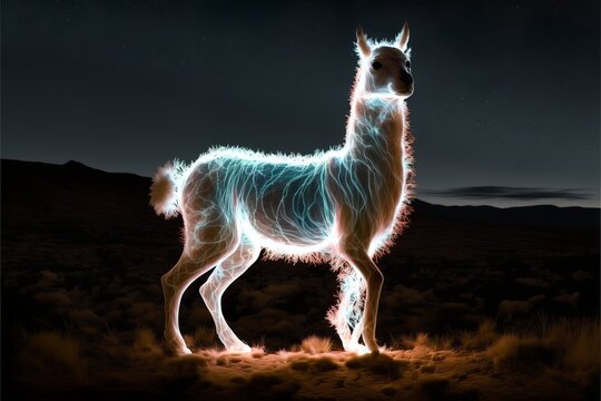 Light painted animals, beautiful creatures of nature llma