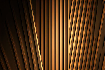  a close up of a wooden slatted surface with a light shining on it's side and the slats of the slats in the background.  generative ai
