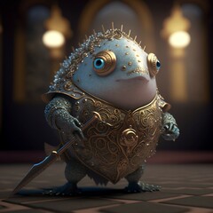 Portrait of a fish dressed as a royalty.