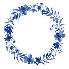 Fototapeta na wymiar Floral wreath with blue flowers.Vintage style