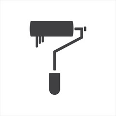 Paint roller icon, vector, illustration, symbol