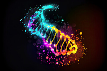 abstract technology science concept, DNA code structure with glow. Science concept background