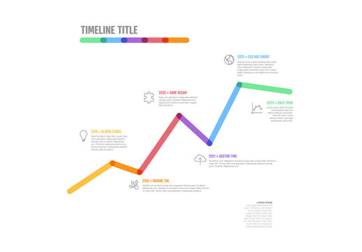 Thick line growth Infogrpahic vertical timeline diagram template