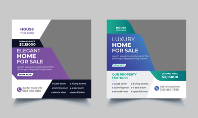 Real estate home instagram social media post web banner