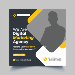 Business marketing webinar social media post template