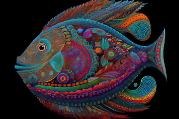 Fish, ornamental graphic fish